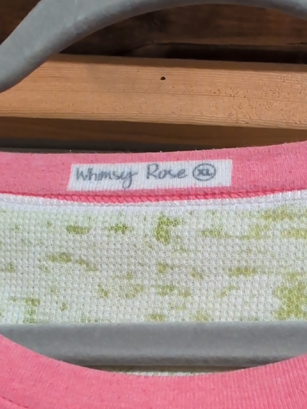 Pink & Lime Moose Print Long Sleeve Tee with Striped Sleeves - Picture 2 of 3
